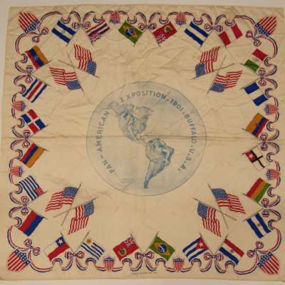 Silk handkerchief, souvenir of the Pan-American Exposition