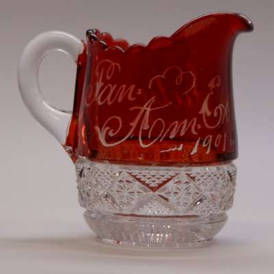 Ruby flash creamer, souvenir of the Pan-American Exposition