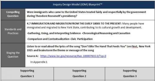 Inquiry Design Model lesson plan